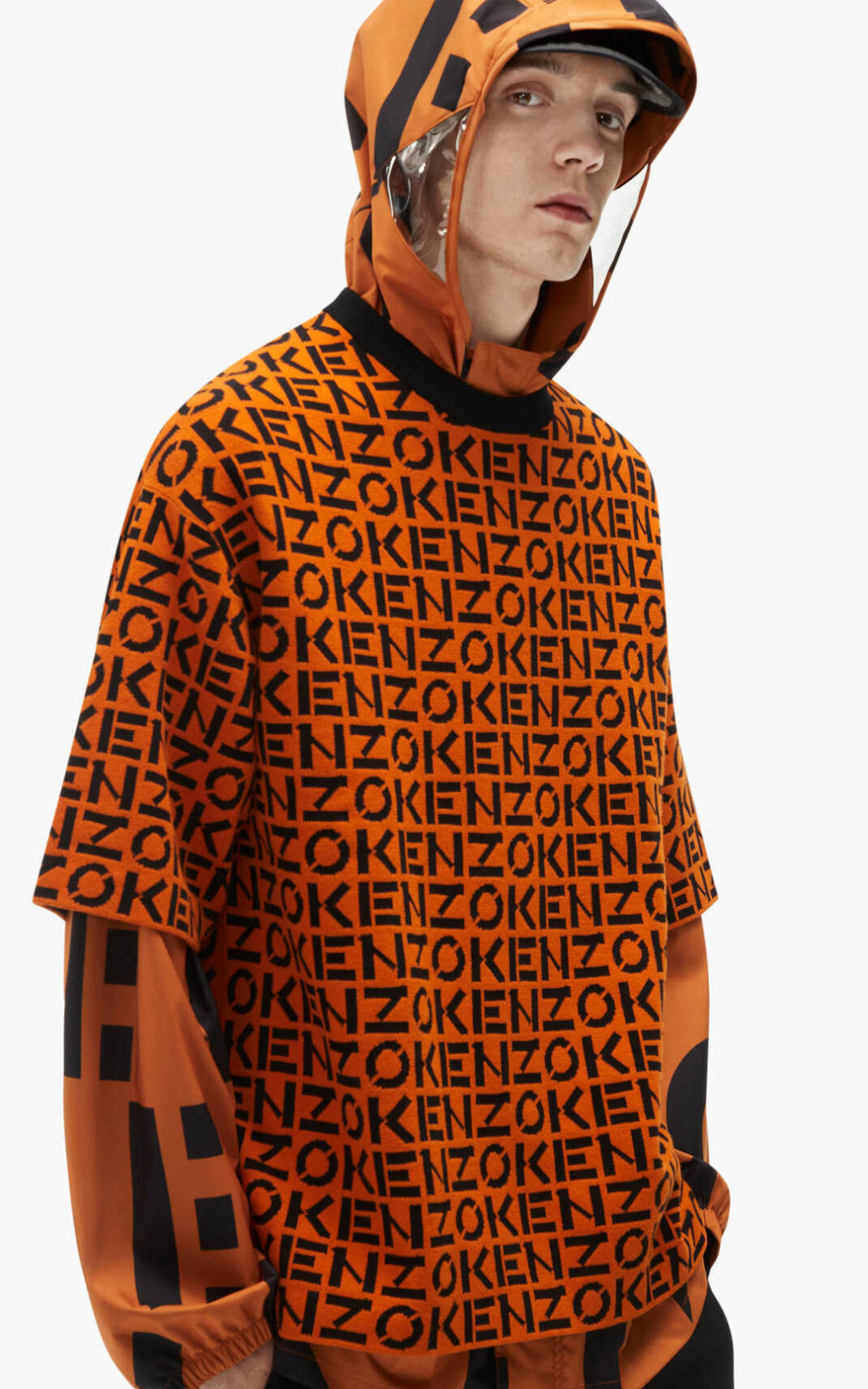 Kenzo Sport oversize monogram Pulóver Férfi MélyNarancssárga | ID.836077